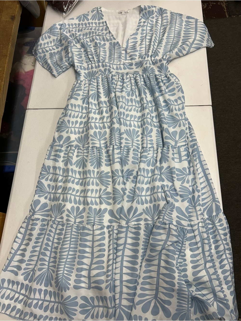 BALTIC BORN BLUE AND WHITE MAXI DRESS GREAT CONDITION